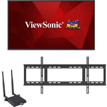 ViewSonic Commercial Display Kit with WiFi Adapter and Fixed Wall Mount, 65&quot;, 450 Nit, Black
