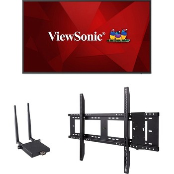 ViewSonic Integrated Software Display Kit with WiFi Adapter and Fixed Wall Mount, 86&quot;, 450 Nit, Black