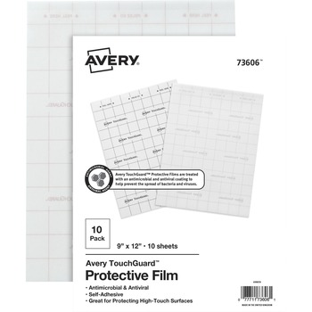 Avery TouchGuard Protective Film Sheets, Self-Adhesive, 10/PK