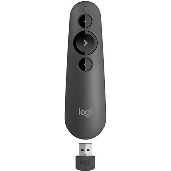 Logitech R500s Wireless Laser Presentation Remote, 3 Buttons, Black