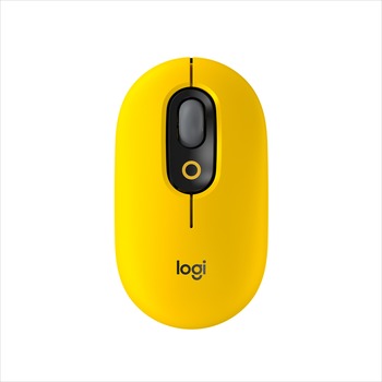 Logitech Wireless Optical Mouse with Customizable Emoji, Yellow