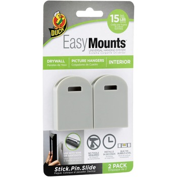 Duck EasyMounts Interior Wall Picture Hanger, 15 lb Capacity, 2.3&quot;L, White