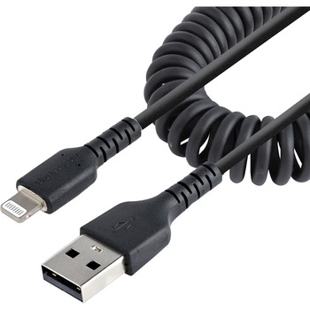 Startech.com USB to Lightning Coiled Cable, 20 in, Black