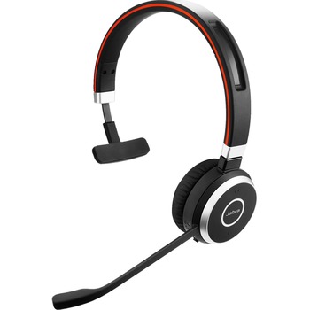 Jabra Evolve 65 Mono Wireless Headset, Bluetooth, USB Type A, 98.4 ft, Noise Cancelling Microphone, Black