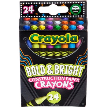 Crayola Construction Paper Crayons, Assorted, 24/Pack