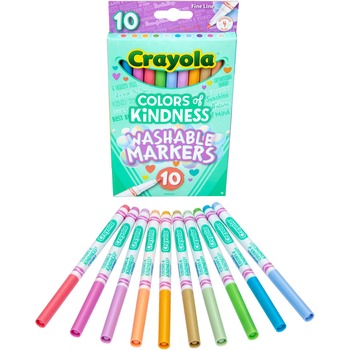 Crayola Colors of Kindness Markers, Fine Marker Point, Multi, 10/Pack