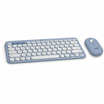 Logitech Pebble 2 Combo for Mac Wireless USB Keyboard &amp; Mouse, Tonal Blue