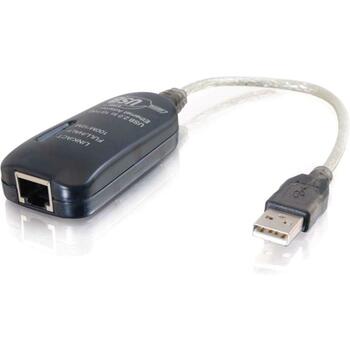 C2G 7.5in USB 2.0 Fast Ethernet Network Adapter - USB - 1 x RJ-45 - 10/100Base-TX