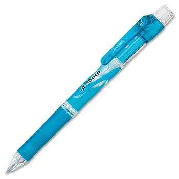 Pentel&#174; .e-Sharp Mechanical Pencil, .5 mm, Sky Blue Barrel, Dozen