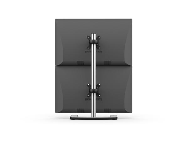 Atdec Freestanding Dual Monitor Desk Mount - Holds Two 26.5lb Screens, Vertical Stack, VESA 100x100