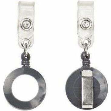 ACCO Retractable Badge Reel - 3.12" (79.25 mm) Height x 5.62" (142.75 mm) Width x 3.25" (82.55 mm) Depth - Metal - Gray - Retractable Cord, Belt Clip, Pocket Clip - 25 / Pack