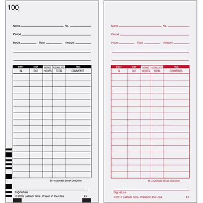 Lathem E7 - Timecards (Box of 1000)