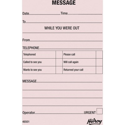 Hilroy Telephone Message Pad