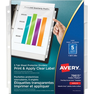 Avery&reg; 78613 Index Maker View Divider with Clear Labels