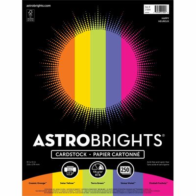 Astrobrights Color Card Stock "Happy" , 5 Assorted Colours