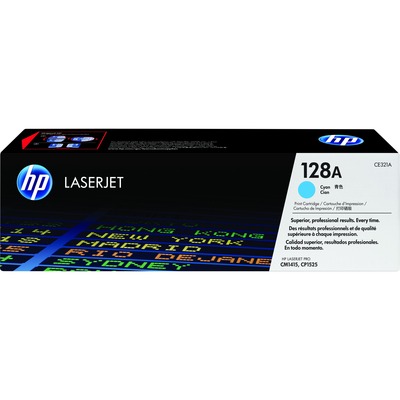 HP 128A (CE321A) Original Standard Yield Laser Toner Cartridge - Single Pack - Cyan - 1 Each