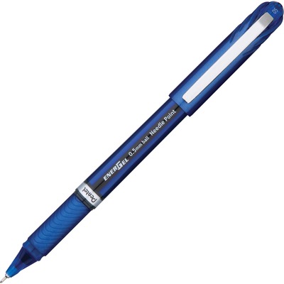 Pentel EnerGel NV Liquid Roller Ball Stick Gel Pen, Blue Ink, Needle