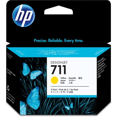 HP 711 (CZ136A) Original Inkjet Ink Cartridge - Multi-pack - Yellow - 3 / Pack