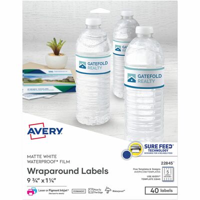 Avery&reg; Durable Waterproof Labels, 1.25" x 9.75" , 40 Total