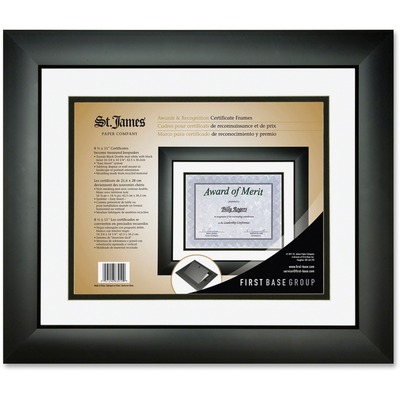 First Base Tuxedo Black Double Matte Certificate Frame