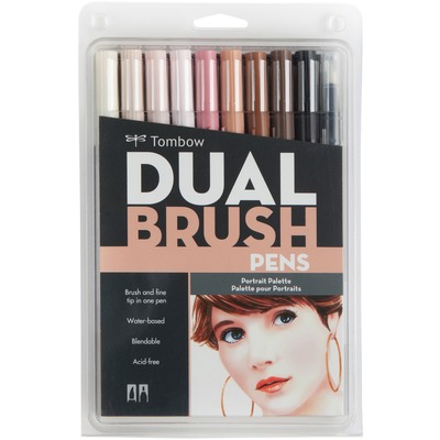 Tombow Dual Brush Art Pen 10-piece Set - Portrait Colours