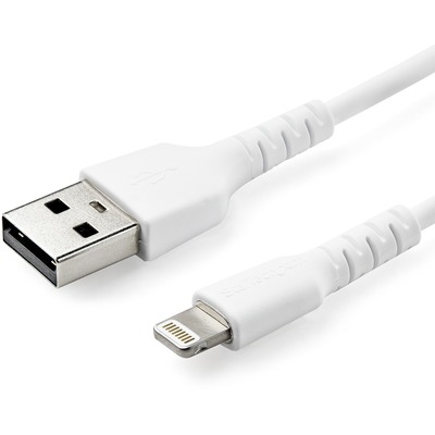 StarTech.com 3 foot/1m Durable White USB-A to Lightning Cable, Rugged Heavy Duty Charging/Sync Cable for Apple iPhone/iPad MFi Certified