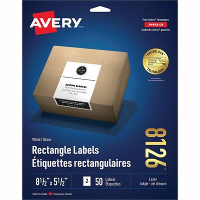 Avery&reg; Internet Shipping Labels, 5-1/2" x 8-1/2" , 20 Labels (18126)
