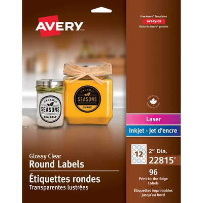 Avery&reg; Glossy Clear 2" Round Labels