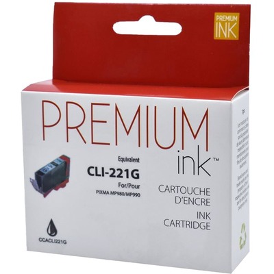 Premium Ink Inkjet Ink Cartridge - Alternative for Canon CLI221G - Gray - 1 Each