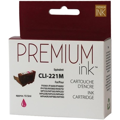 Premium Ink Inkjet Ink Cartridge - Alternative for Canon CLI221M - Magenta - 1 Each