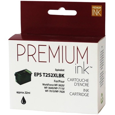 Premium Ink Inkjet Ink Cartridge - Alternative for Epson T252XL120 - Black - 1 Pack