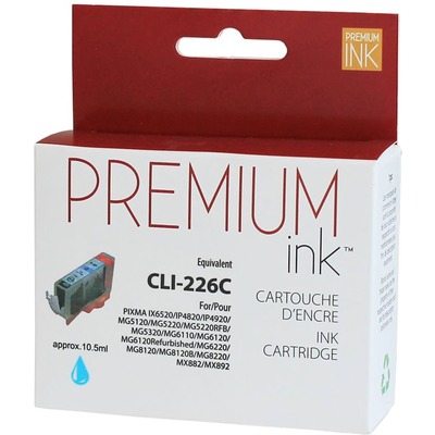 Premium Ink Inkjet Ink Cartridge - Alternative for Canon CLI226C - Cyan - 1 Each