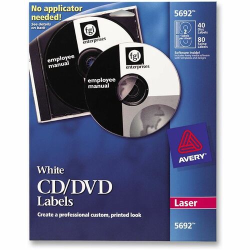 Avery® Optical Disc Label - Laser - 40 / Pack