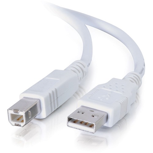 C2G 2m USB Cable - USB A to USB B Cable - Type A Male - Type B Male - 6ft - White
