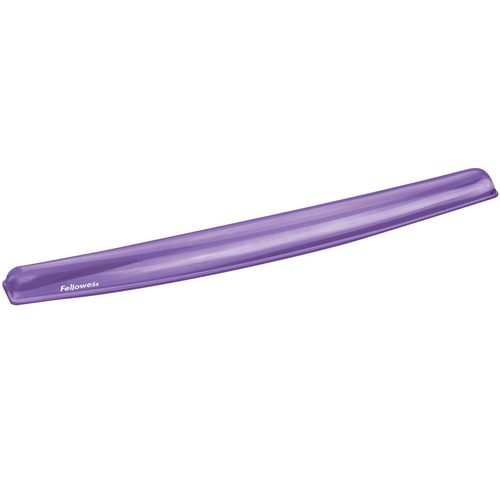 Fellowes Crystals® Gel Wrist Rest - Purple - 0.63" x 18.50" x 2.25" Dimension - Purple - Gel, Rubber, Cloth - Stain Resistant, Skid Proof - 1 Pack