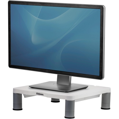 Fellowes Standard Monitor Riser - Up to 21" Screen Support - 27.22 kg Load Capacity - CRT, LCD Display Type Supported - 4" (101.60 mm) Height x 13.13" (333.50 mm) Width x 13.50" (342.90 mm) Depth - Desktop - Plastic - Graphite, Platinum
