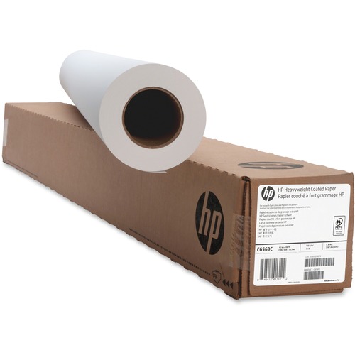 HP Heavyweight Coated Paper - 90 Brightness - 91% Opacity - 42" x 100 ft - 35 lb Basis Weight - Matte - 1 / Roll - Heavyweight - Bright White