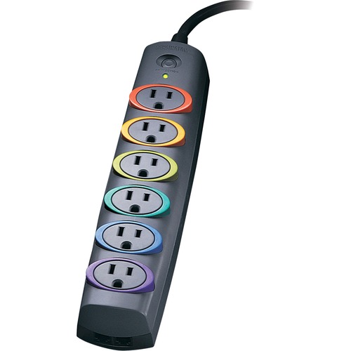 Kensington Standard EMIRFI 6-Outlet Surge Protector - 6 x Power 3-pole - 450 J - 120 V AC Input - 120 V AC Output - 7 ft
