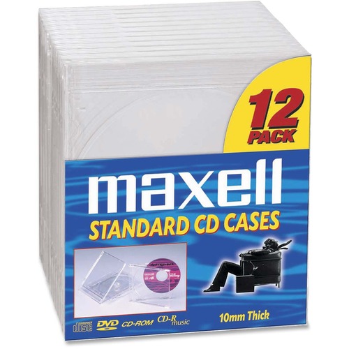 Maxell CD/DVD Jewel Cases CD-360 - Jewel Case - Book Fold - Plastic - Clear - 12 CD/DVD