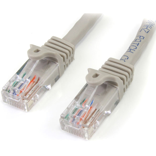 StarTech.com 6 ft Gray Snagless Cat5e UTP Patch Cable - Make Fast Ethernet network connections using this high quality Cat5e Cable, with Power-over-Ethernet capability - 6ft Cat5e Patch Cable - 6ft Cat 5e patch cable - 6ft Cat5e Patch Cord - 6ft RJ45 Patc