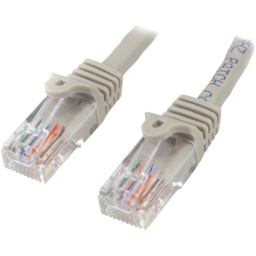 StarTech.com Snagless UTP Patch Cable - RJ-45 (M) - RJ-45 (M) - 0.9 m - UTP - ( CAT 5e ) - gray - Make Fast Ethernet network connections using this high quality Cat5e Cable, with Power-over-Ethernet capability - 3ft Cat5e Patch Cable - 3ft Cat 5e Patch Ca