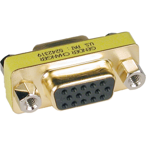 Tripp Lite Compact / Slimline Gold VGA Video Coupler Gender Changer F/F - 1 x 15-pin HD-15 Female - 1 x 15-pin HD-15 Female