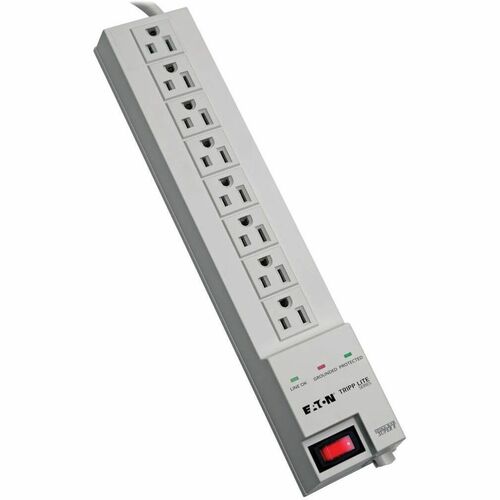 Eaton Tripp Lite Series Protect It! 8-Outlet Home Computer Surge Protector, 8 ft. (2.43 m) Cord, 1080 Joules, Space-Saving Plug - Receptacles: 8 x NEMA 5-15R - 1080J