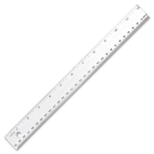 Westcott Shatter-proof Ruler - 12" Length 1" Width - 1/16 Graduations - Metric, Imperial Measuring System - Plastic - 1 Each - Clear = ACM45012