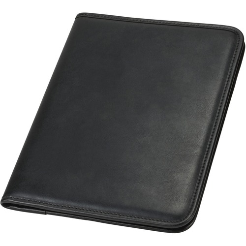 Samsill Letter Pad Folio - 8 1/2" x 11" - Vinyl, Polyvinyl Chloride (PVC) - Black - 1 Each