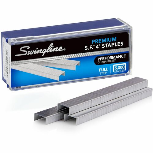 Swingline S.F. 4 Premium Staples - 210 Per Strip - Standard - 1/4" Leg - 1/2" Crown - Chisel Point - Silver5000 / Box