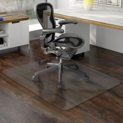 Deflecto Non-studded Hard Floor Chairmats - Uncarpeted Floor - 60" (1524 mm) Length x 46" (1168.40 mm) Width - Vinyl - Clear - Hard Floor Chair Mats - DEFCM21442F