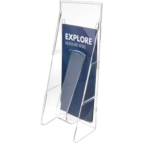 Deflecto Stand-Tall Leaflet Display Rack - 1 Pocket(s) - 11.75" Height x 4.56" Width x 2.75" Depth - Desktop - Clear - Plastic - 1 Each