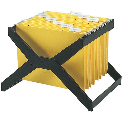 Deflecto X-Rack For Hanging Files - Letter/Legal - 25 File Capacity - Plastic - Black - 1 Each - File Rails/Frames - DEFXR206