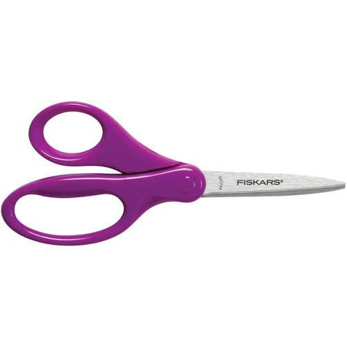 Fiskars No. 7 Student Scissors - 2.75" (69.85 mm) Cutting Length - 7" (177.80 mm) Overall Length - Straight-left/right - Stainless Steel - Pointed Tip - Assorted - 1 Each - Scissors - FIS09458